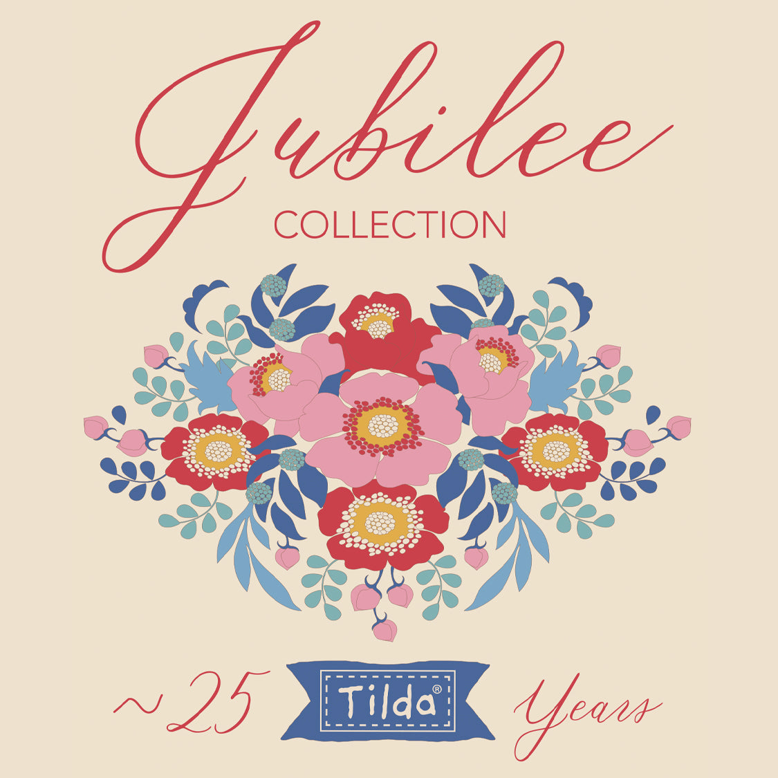 Tilda - Jubilee - Farm Flowers Sand - Yardage
