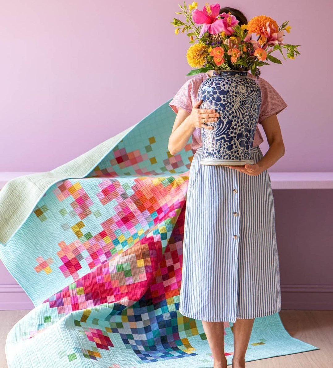 Tilda Flower Vase Embroidery Quilt Kit Kitty Rose Cottage