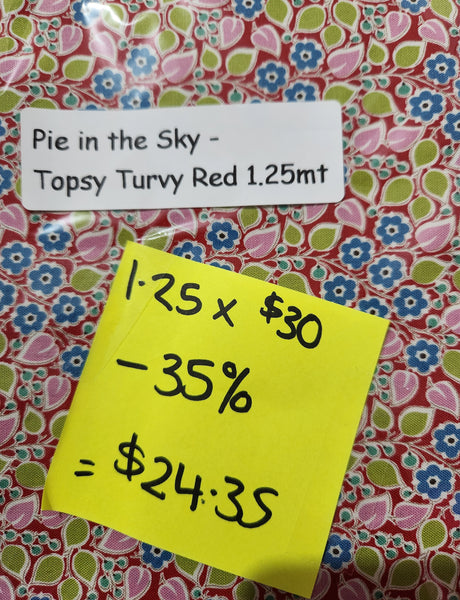 Pie in the Sky Topsy Turvy Red 1.25mt