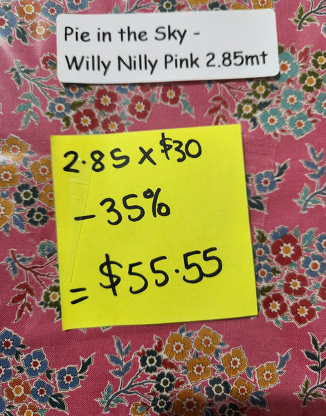 Pie in the Sky Willy Nilly Pink x 2.85mt