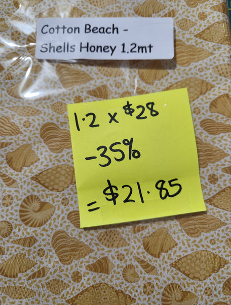 Cotton beach Shells Honey x 1.2mt