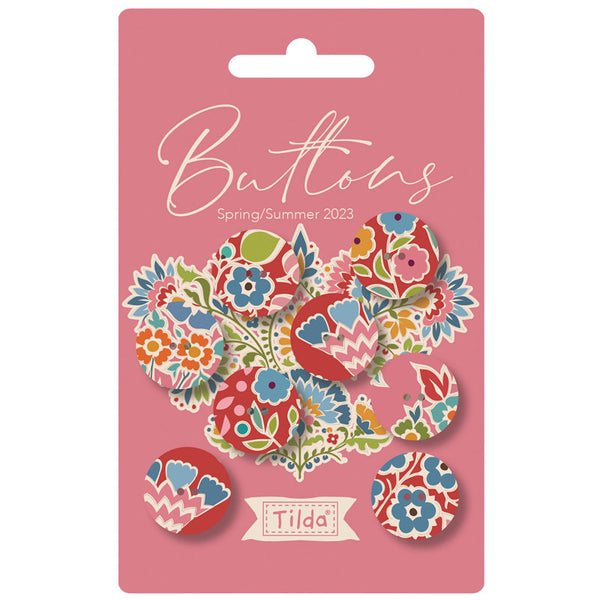 Pie In The Sky Buttons Pink 18mm