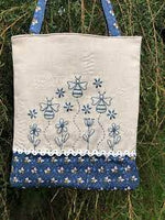 Gail Pan Designs -Blue Bee Bag